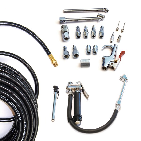 Primefit Inflator + 17PCS kit + 1/4" x 50 Ft PVC Hose IK3001-3 - main